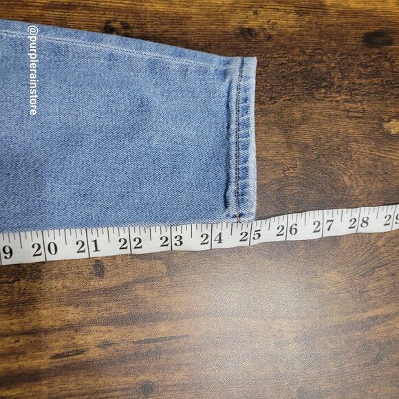 American Eagle Mom Jeans 00 S High Rise Medium Light Wash Stretch Denim - Picture 10 of 12